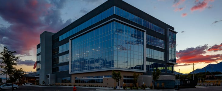 Utah's Sandy Commerce offices feature mountain views framed by Tubelite's systems