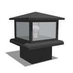 Exterior Post Cap Lighting: 6" x 6" Deck Post Cap Light with Pyramid Top