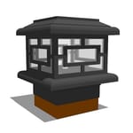 Exterior Post Cap Lighting: 6" x 6" Deck Post Cap Light with Ornate Walls