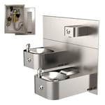 View Model 1119FRP: ADA Outdoor Freeze Resistant Wall Mounted Hi-Lo Drinking Fountain