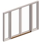 View 250 Series Hinged Door, Double Inswing, Sidelights