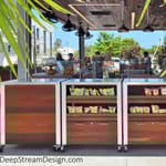 View Custom Resort and Restaurant Fixtures from Carts to Screen Wall Planters
