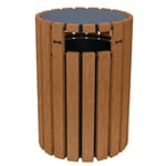 View DOGIPARK® 33 Gallon Poly Trash Receptacle with Lid ( 7722-BC-BONES )