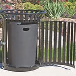 View Round Receptacle - Side Door, Steel Strap
