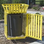 View Square Receptacle - Side Door, Steel Strap