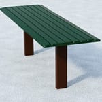 View Utility Tables: 6' & 8' Double Pedestal Rectangular w/Thermo-plastic Coated D-Type Expanded Steel Top ( APTX )