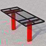 View Utility Tables: 6' & 8' Double Pedestal Rectangularw/Thermo-plastic Coated R-Type Perforated Steel Top ( APTX )