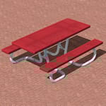 View WXT Series: Universal Access Table w/ R-Type Thermo-plastic Coated Perforated Steel Top & Seats ( AI-1679 )