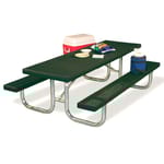 View XT Series: Extra Heavy Duty Portable Rectangular Tables w/ V-Type Thermo-plastic Coated Expanded Steel Top & Seats ( AI-1479 )