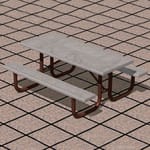 View XT Series: Extra Heavy Duty Portable Rectangular Tables w/ D-Type Thermo-plastic Coated Expanded Steel Top & Seats ( AI-1675 )