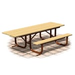 View XT Series  - Wheelchair Accessible: Table Extended One End 100% Recycled Plastic Top & Seats ( AI-1694 )