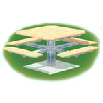 View PQT Series: Pedestal Square Table w/ Lumber Top & Seats ( AI-1695 )