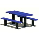 View APT Series: Multi Pedestal Rectangular Table w/ R-Type Thermo-plastic Coated Perforated Steel Top & Seats ( AI-1776 )