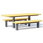 View APT Series - Wheelchair Accessible: Table Extended Both Ends w/ 3" x 4" Recycled Plastic Top & Seat Timbers ( AI-2084 )