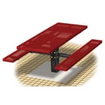 View PT Series: Pedestal Rectangular Table w/ D-Type Thermo-plastic Coated Expanded Steel Top & Seats ( AI-1708 )