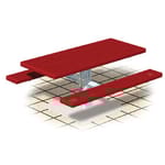 View PT Series: Pedestal Rectangular Table w/ H-Type Thermo-plastic Coated Perforated Steel Top & Seats ( AI-1710 )