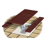 View PT Series: Pedestal Rectangular Table w/ R-Type Thermoplastic Coated Perforated Steel Top & Seats ( AI-1709 )