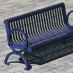 View Gillette Series: Cast Iron Surface Mount Contour Bench w/ Steel Strap Seat