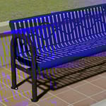 View Riverview Series: Surface Mount Contour Bench w/ Thermo-Plastic Coated Cut Steel Plate Seat