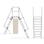 View Mezzanine Access: X1000 Ships Ladder with Platform and Return