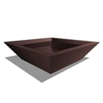 View Modern Square Low Bowl Fiberglass Planter