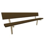 View 8' Bench with Back In-Ground Mount