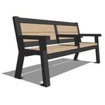 Rutherford Angled Leg Park Bench ( RALCA-6 ) with Center Armrest