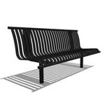 Model CV1-1030: CityView Backless Bench -  Vertical Strap, Six Foot Length, No Ends, Embedded Mount