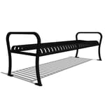 Model CV1-1100: CityView Backless Bench - Vertical Strap, Six Foot Length, Steel Bar Ends