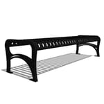 Model CV1-1110: CityView Backless Bench - Vertical Strap, Six Foot Length, Cast Iron Ends