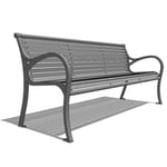 Model WP1-1060: WestPort Backed Bench - Horizontal Strap, Six Foot Length, Steel Loop Ends
