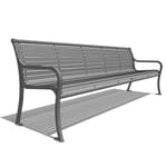 Model WP1-2000: WestPort Backed Bench - Horizontal Strap, Eight Foot Length, Steel Bar Ends