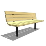 Model AV1-1030: Avondale Backed Bench - Wood Slat or Recycled Plastic, Six Foot, Embed Mount