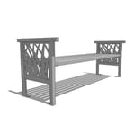 Model TG1-1100: TallGrass Pattern Backless Bench - Six Foot Length, Steel Bar Ends