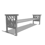 Model TG1-2100: TallGrass Pattern Backless Bench - Eight Foot Length, Steel Bar Ends