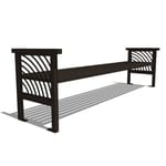 Model JC1-2100: JordanCreek Backless Bench - Laser Pattern, Eight Foot Length, Steel Bar Ends