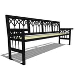 Model BN1-2000: Banning Backed Bench - Eight Foot Length, Steel Bar Ends