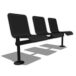 Model PM1-1020: PublicMetro Modular Backed Bench, Surface Mount Seating