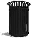 Model CV2-1000: CityView Top Opening Receptacle -  Vertical Strap, 40 Gal., Surface Mount, Flat Top