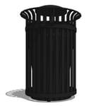 Model CV2-1001: CityView Top Opening Receptacle - Vertical Strap, 40 Gal., Surface Mount, Dome Top