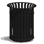 Model CV2-3000: CityView Top Opening Receptacle - Vertical Strap, 32 Gal., Surface Mount, Flat Top