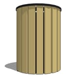 Model AV2-3000: Avondale Top Opening Receptacle - Wood Slat or Recycled Plastic, 36 Gal., Surface Mount, Flat Top