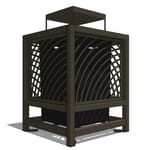 Model JC2-2001: JordanCreek Top Opening Receptacle - Laser Pattern, 36 Gal., Surface Mount, Dome Top
