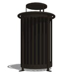 Model NP2-1001: NewPort Top Opening Receptacle - Decorative Ring, 40 Gal., Surface Mount, Dome Top