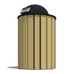 Model AV2-3003: Avondale Top Opening Receptacle - Wood Slat, 36. Gal., Surface Mount Enclosed Top