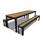 Model WN6-5471: Wynne Picnic Table - 96 x 30inch Table Top, Eight Foot Bench, Surface Mount
