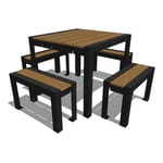 Model WN6-1241: Wynne Sqaure Table - 36inch Table Top, Four Seats, Surface Mount