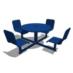 Model PM6-3120: Public Metro Carousel Table - 48inch Round Table Top, 4 Backed Chairs
