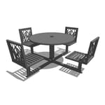 Model TG6-3120: TallGrass Table - 48inch Round Table Top, 4 Backed Chairs