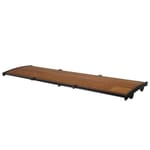 View Surface Backless Bench With Tropical Wood Slats